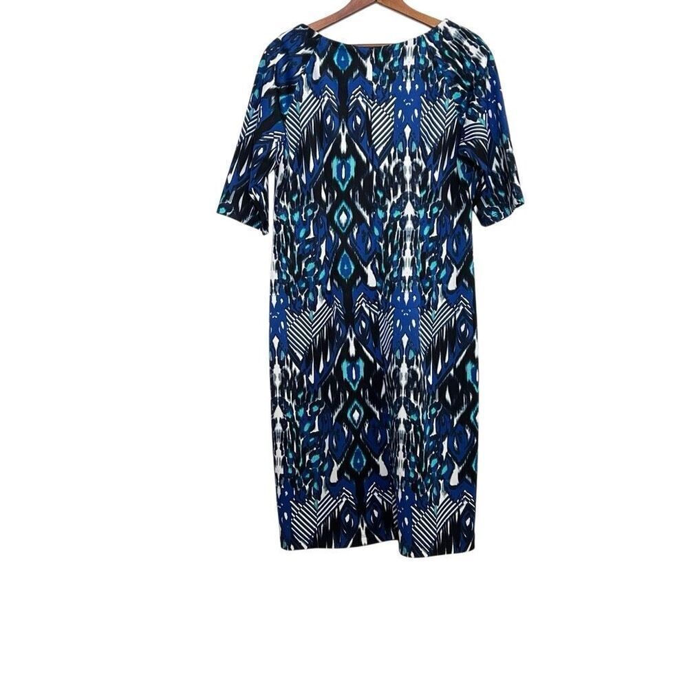 Rabbit Rabbit Rabbit Designs Crew Neck Elbow Length Shift Dress Multicolor Sz 14 - Picture 9 of 9